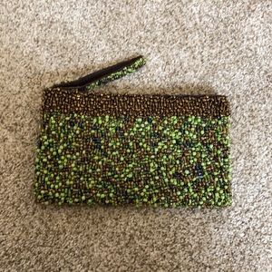 Beaded wristlet bag purse